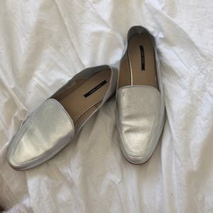 Zara Silver Leather Loafers